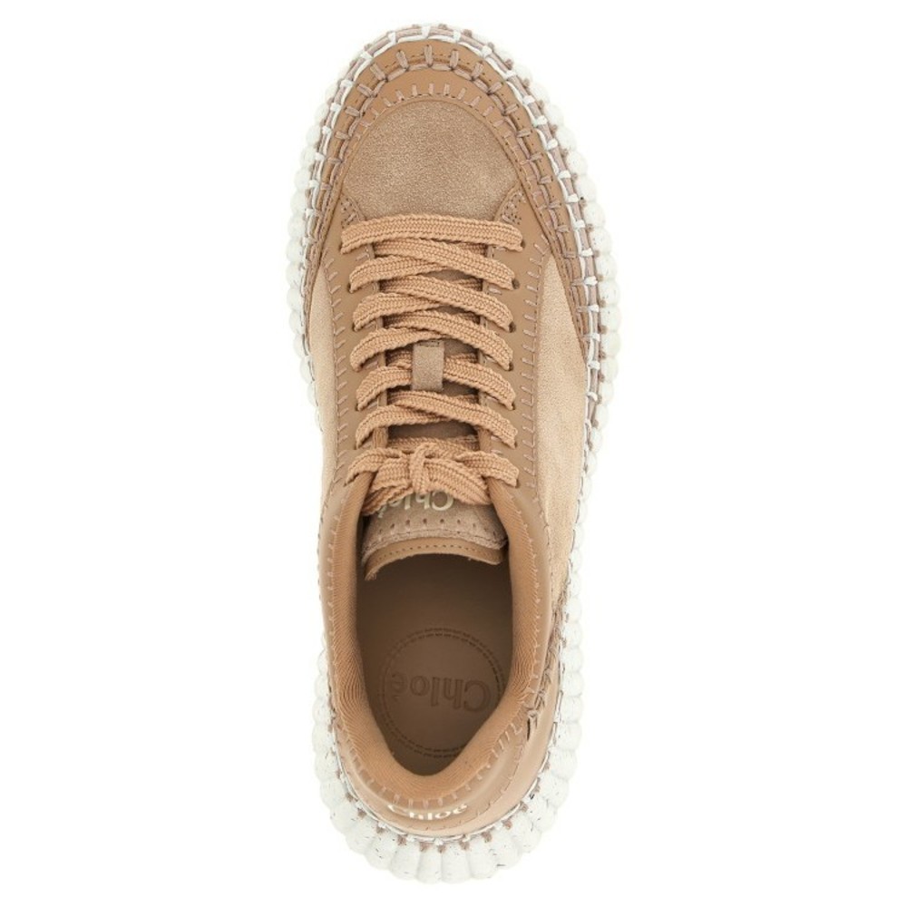 Chloe Stylish Tan and White Women's  Sneakers - Picture 4 of 4